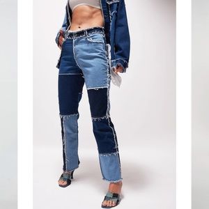 Jaded London Patchwork Denim Boyfriend Jeans